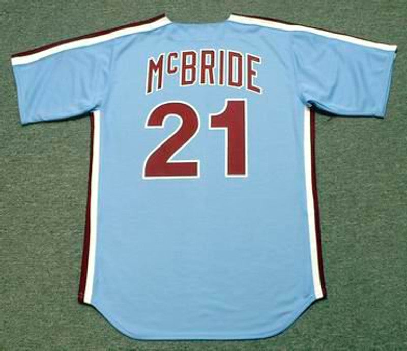 Philadelphia Phillies Bake Mcbride Cooperstown MLB jersey front view