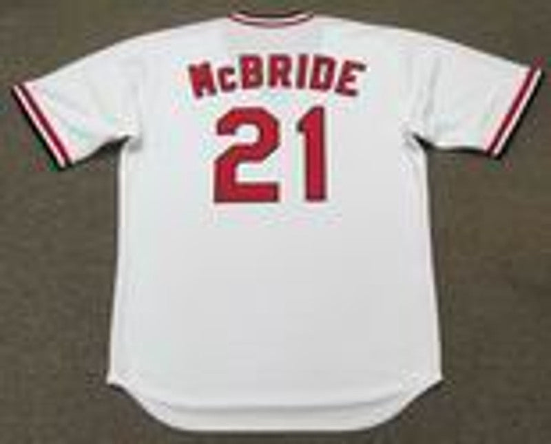 Bake Mcbride St Louis Cardinals 1975 Cooperstown Throwback Home Stitched Jersey jersey front view