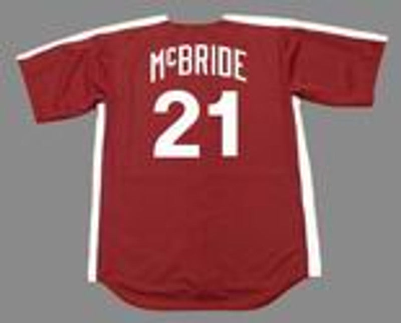 Philadelphia Phillies Bake Mcbride Cooperstown MLB jersey front view