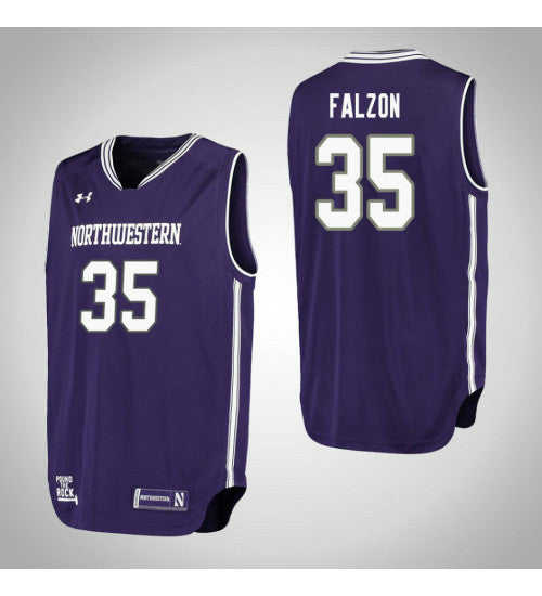 Northwestern Wildcats #35 Aaron Falzon Performance College Basketball Jersey Purple stitched college jersey