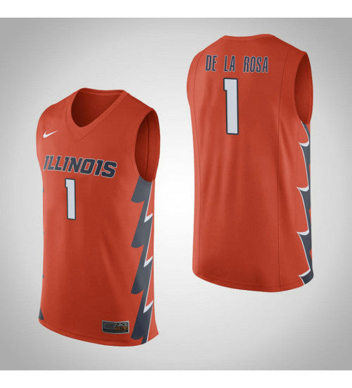 Illinois Fighting Illini 1 Adonis De La Rosa College Basketball Jersey Orange | Stitched Jersey RTJS 4252