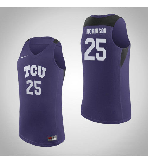 Tcu Horned Frogs 25 Alex Robinson College Basketball Jersey Purple | Stitched Jersey RTJS 7035