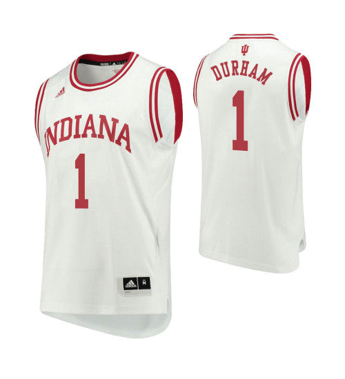 Indiana Hoosiers 1 Aljami Durham Home College Basketball Jersey White | Stitched Jersey RTJS 4174