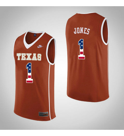 Texas Longhorns 1 Andrew Jones College Basketball Jersey Orange 4845 | Stitched Jersey RTJS 6903