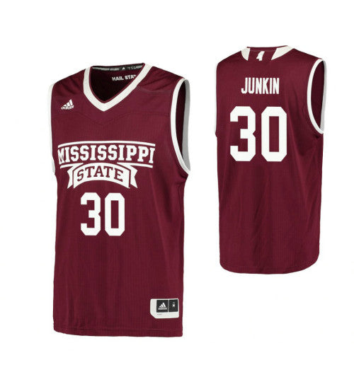 Mississippi State Bulldogs #30 Andrew Junkin College Basketball Jersey Maroon 9183 stitched college jersey