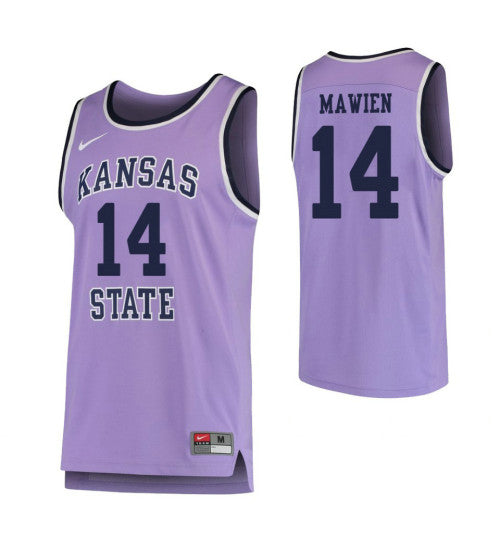 Kansas State Wildcats 14 Makol Mawien College Basketball Jersey Purple | Stitched Jersey RTJS 3717