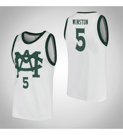 Michigan State Spartans #5 Cassius Winston Vault Mac College Basketball Jersey White stitched college jersey
