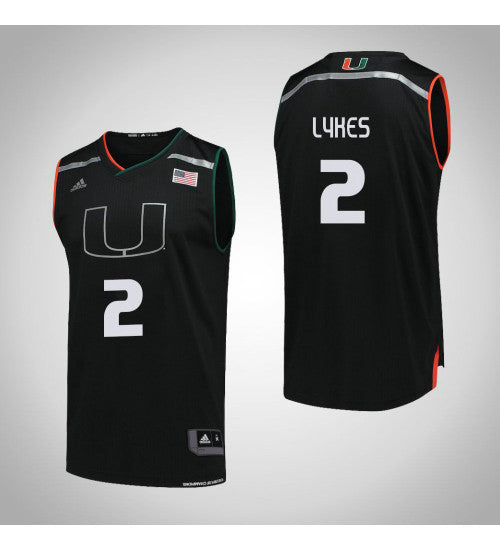 Miami Hurricanes 2 Chris Lykes College Basketball Jersey Black | Stitched Jersey RTJS 8958