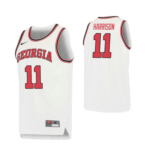 Georgia Bulldogs 11 Christian Harrison Retro Performance College Basketball Jersey White | Stitched Jersey RTJS 4426