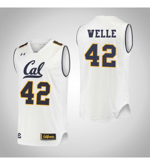 California Golden Bears 42 Cole Welle College Basketball Jersey White 678 stitched basketball jersey for game day fanwear