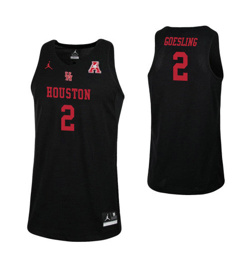 Houston Cougars 2 Landon Goesling College Basketball Jersey Black stitched retro jersey