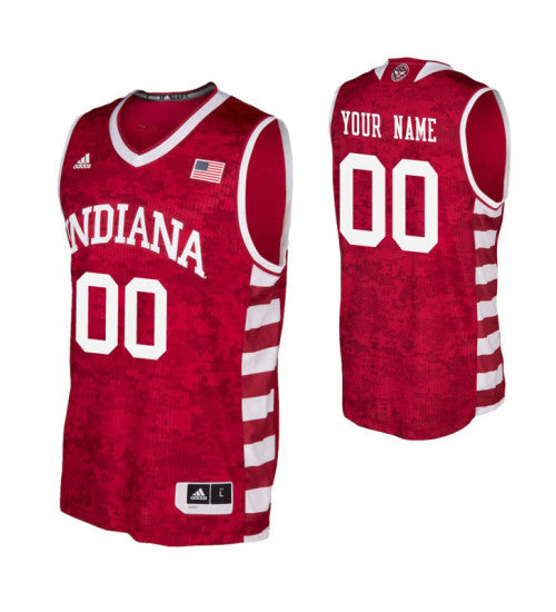 Indiana Hoosiers Custom Armed Forces Classic Jersey Crimson | Stitched Jersey RTJS 7338