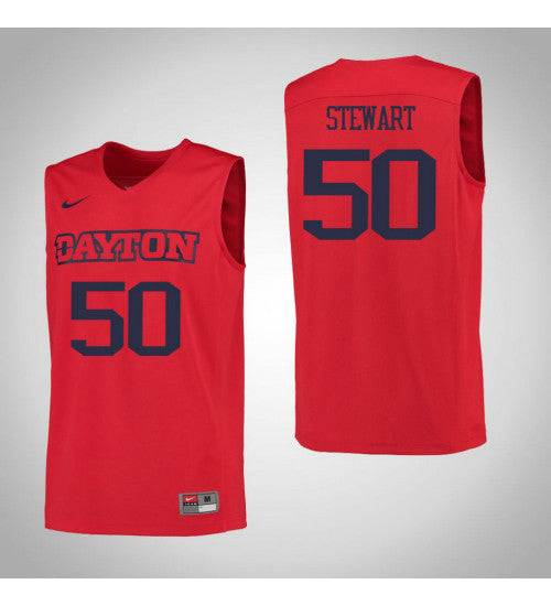 Dayton Flyers 50 Dalton Stewart College Basketball Jersey Red 6850 | Stitched Jersey RTJS 4898