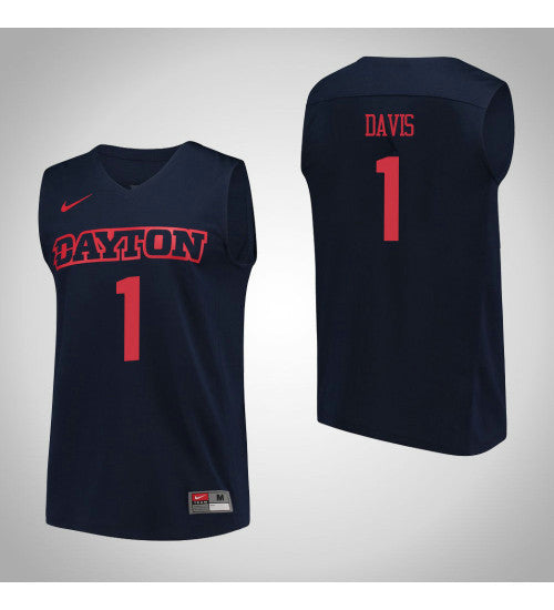 Dayton Flyers 1 Darrell Davis Performance College Basketball Jersey Navy | Stitched Jersey RTJS 4948