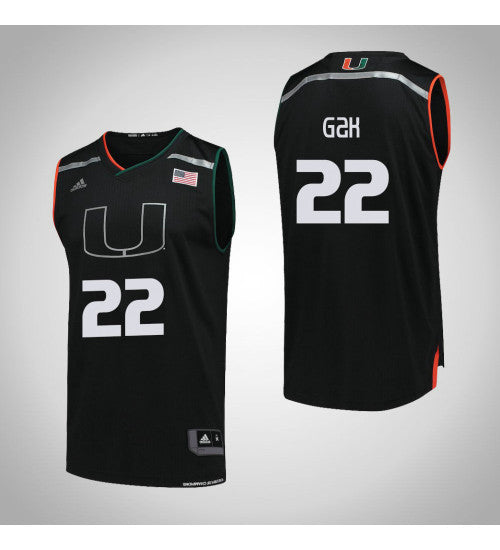 Miami Hurricanes 22 Deng Gak College Basketball Jersey Black | Stitched Jersey RTJS 3125