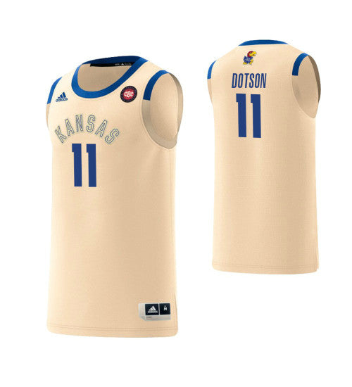 Kansas Jayhawks 11 Devon Dotson Harlem Renaissance College Basketball Jersey Cream | Stitched Jersey RTJS 3907