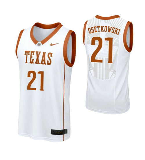 Texas Longhorns 21 Dylan Osetkowski College Basketball Jersey White | Stitched Jersey RTJS 6872