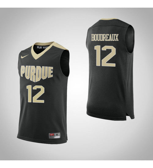Purdue Boilermakers 12 Evan Boudreaux College Basketball Jersey Black | Stitched Jersey RTJS 7364
