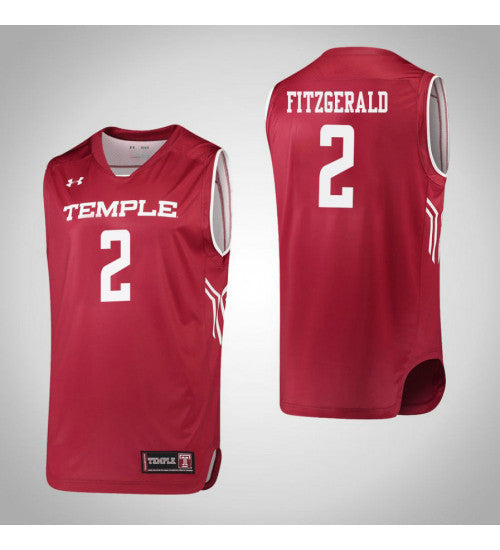 Temple Owls 2 Feyonda Fitzgerald College Basketball Jersey Red | Stitched Jersey RTJS 7027