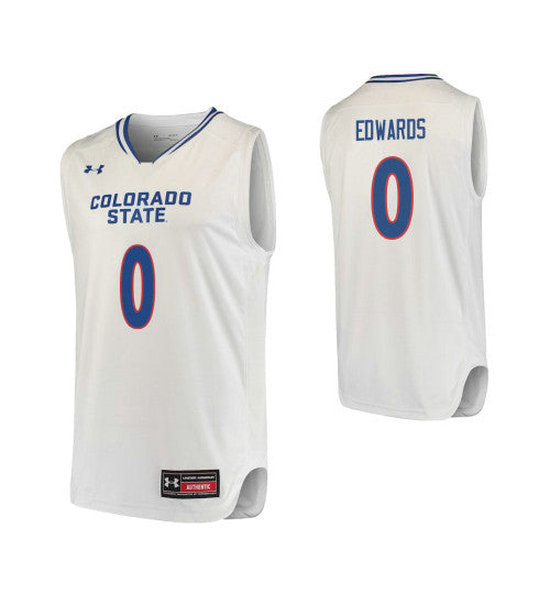 Colorado State Rams 0 Hyron Edwards College Basketball Jersey White | Stitched Jersey RTJS 5022