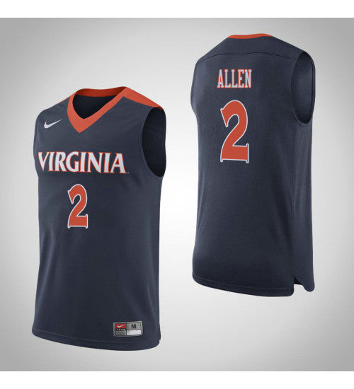 Jaelisa Allen Virginia Cavaliers #2 Navy stitched throwback college basketball jersey