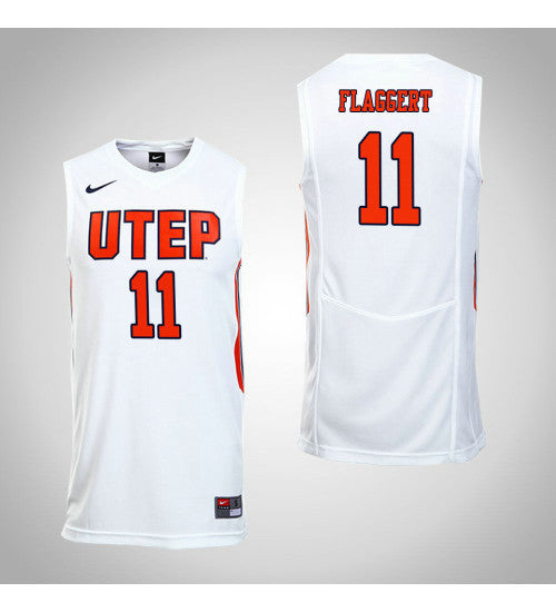 Utep Miners 11 Jake Flaggert College Basketball Jersey White | Stitched Jersey RTJS 6422