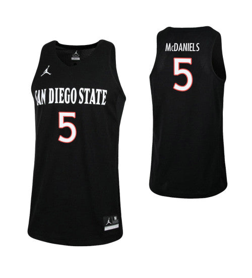 San Diego State Aztecs Jalen Mcdaniels #5 Black stitched throwback college basketball jersey