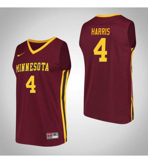 Minnesota Golden Gophers #4 Jamir Harris Performance College Basketball Jersey Maroon stitched college jersey