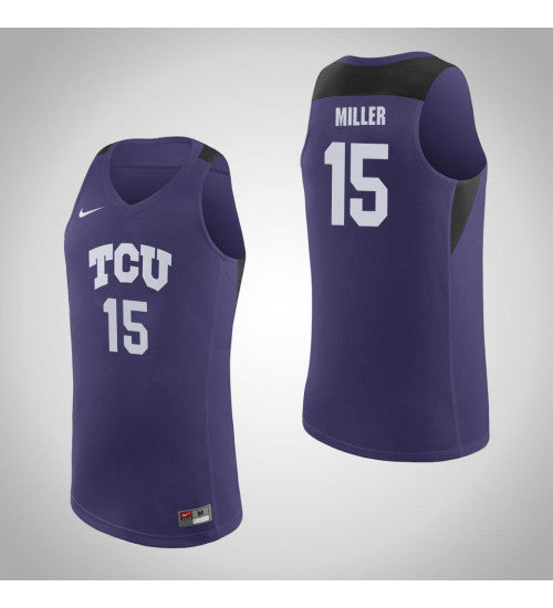 Tcu Horned Frogs 15 Jd Miller College Basketball Jersey Purple | Stitched Jersey RTJS 7039