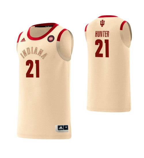 Indiana Hoosiers 21 Jerome Hunter Harlem Renaissance College Basketball Jersey Cream stitched retro jersey