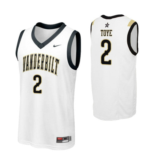 Vanderbilt Commodores Joe Toye #2 White stitched throwback college basketball jersey