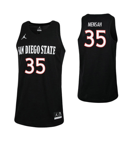 San Diego State Aztecs Joel Sah #35 Black stitched throwback college basketball jersey