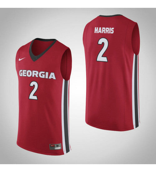Georgia Bulldogs 2 Jordan Harris College Basketball Jersey Red | Stitched Jersey RTJS 4422