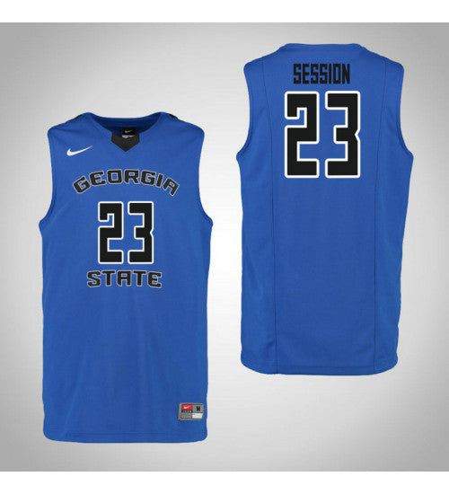 Georgia State Panthers 23 Jordan Session College Basketball Jersey Blue stitched retro jersey