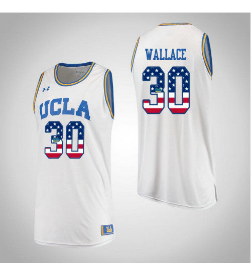 Ucla Bruins 30 Joseph Wallace Usa Flag College Basketball Jersey White | Stitched Jersey RTJS 6661