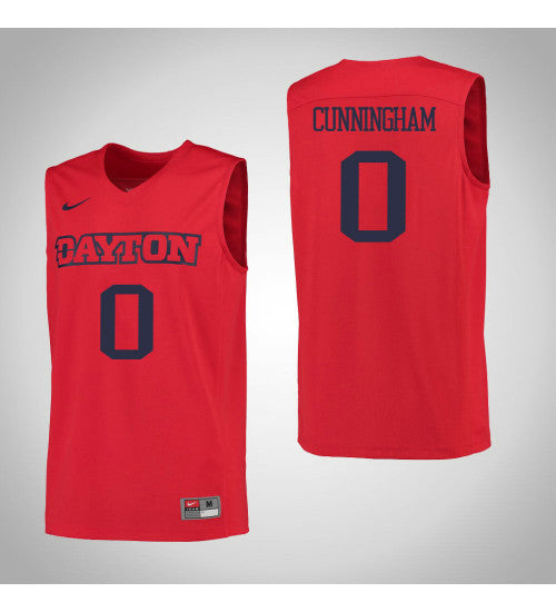 Dayton Flyers 0 Josh Cunningham College Basketball Jersey Red 6793 | Stitched Jersey RTJS 4955