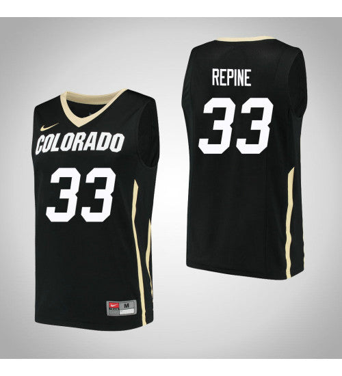 Colorado Buffaloes 33 Josh Repine College Basketball Jersey Black stitched basketball jersey for game day fanwear