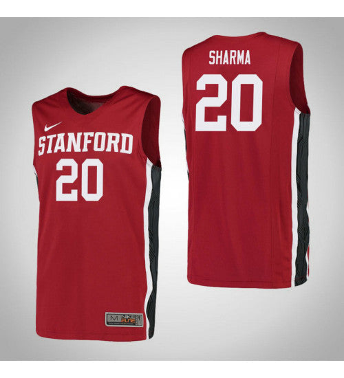 Sharma Red Stanford Josh #20 Red stitched throwback college basketball jersey