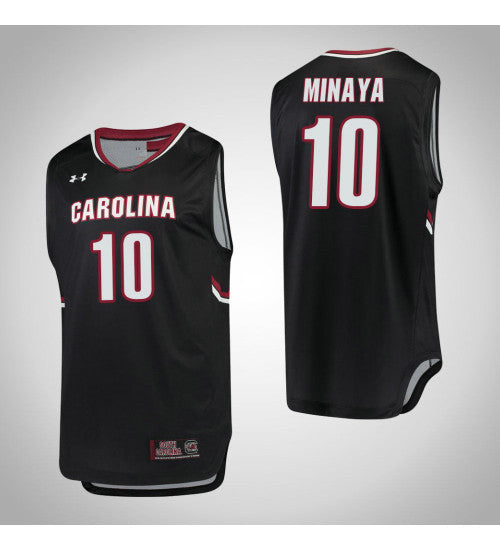 South Carolina Gamecocks Justin Minaya #10 Black stitched throwback college basketball jersey