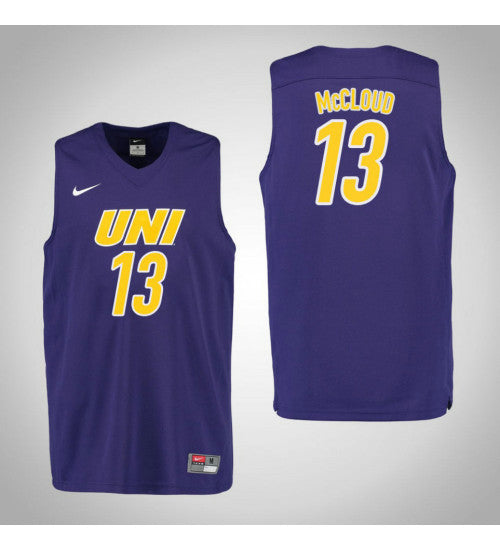 Northern Iowa Panthers #13 Juwan Mccloud College Basketball Jersey Purple stitched college jersey