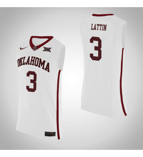 Oklahoma Sooners #3 Khadeem Lattin College Basketball Jersey White stitched college jersey
