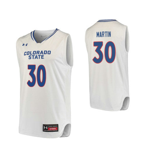 Colorado State Rams 30 Kris Martin College Basketball Jersey White | Stitched Jersey RTJS 5013
