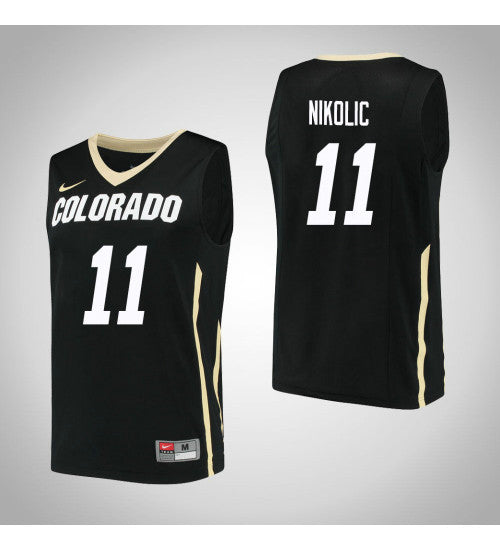 Colorado Buffaloes 11 Lazar Nikolic College Basketball Jersey Black | Stitched Jersey RTJS 5047