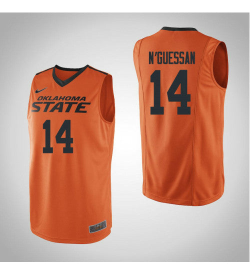 Oklahoma St Cowboys #14 Lucas Nguessan College Basketball Jersey Orange stitched college jersey
