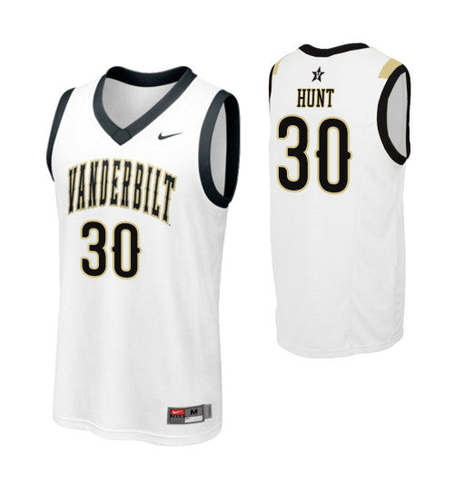 Vanderbilt Commodores Mac Hunt #30 White stitched throwback college basketball jersey