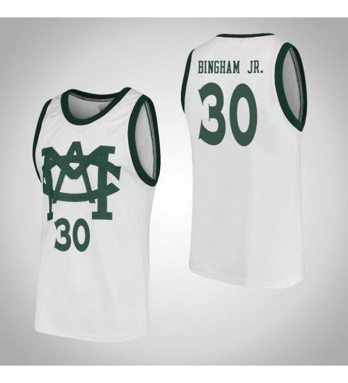 Michigan State Spartans #30 Marcus Bingham Jr Vault Mac College Basketball Jersey White stitched college jersey