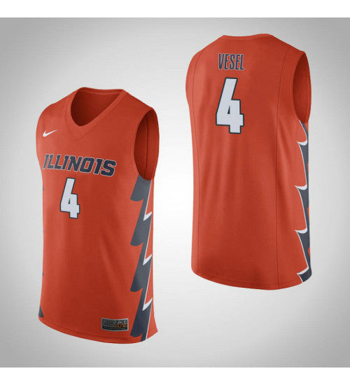 Illinois Fighting Illini 4 Matic Vesel College Basketball Jersey Orange | Stitched Jersey RTJS 4209
