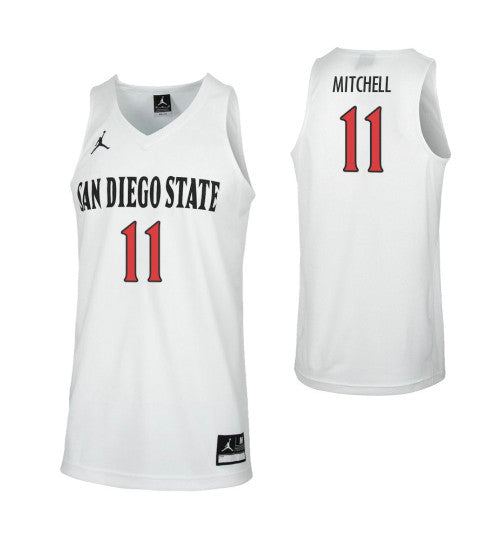 San Diego State Aztecs 11 Matt Mitchell College Basketball Jersey White | Stitched Jersey RTJS 7297