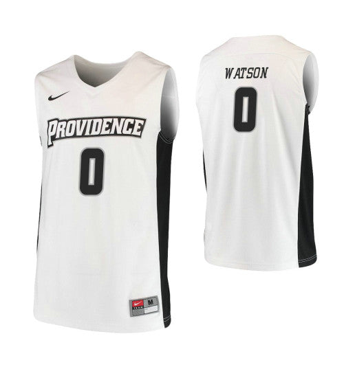 Providence Friars Nate Watson #0 White stitched throwback college basketball jersey