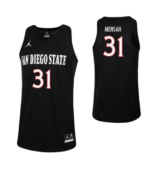 San Diego State Aztecs 31 Nathan Sah College Basketball Jersey Black | Stitched Jersey RTJS 7281